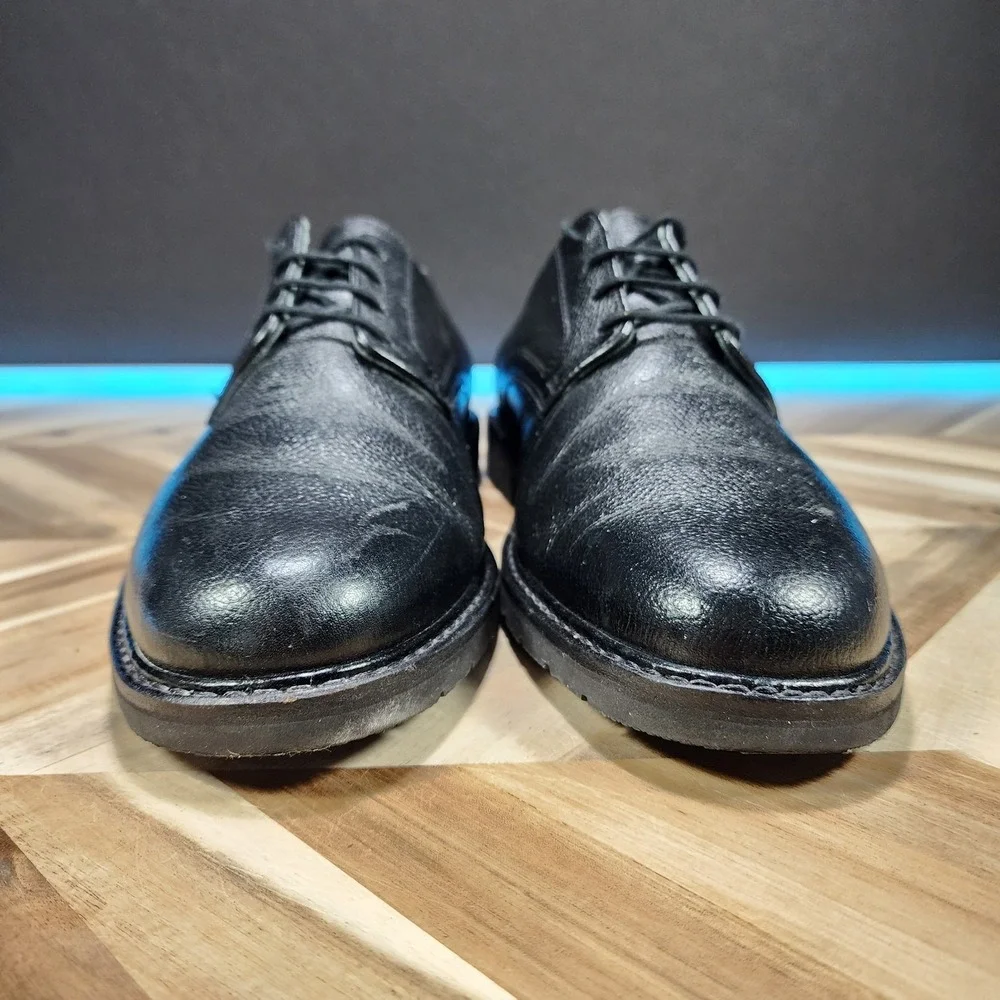 Mephisto Marlon Pebbled Leather Black Derby Shoes Mens US 12 Walking Comfort
